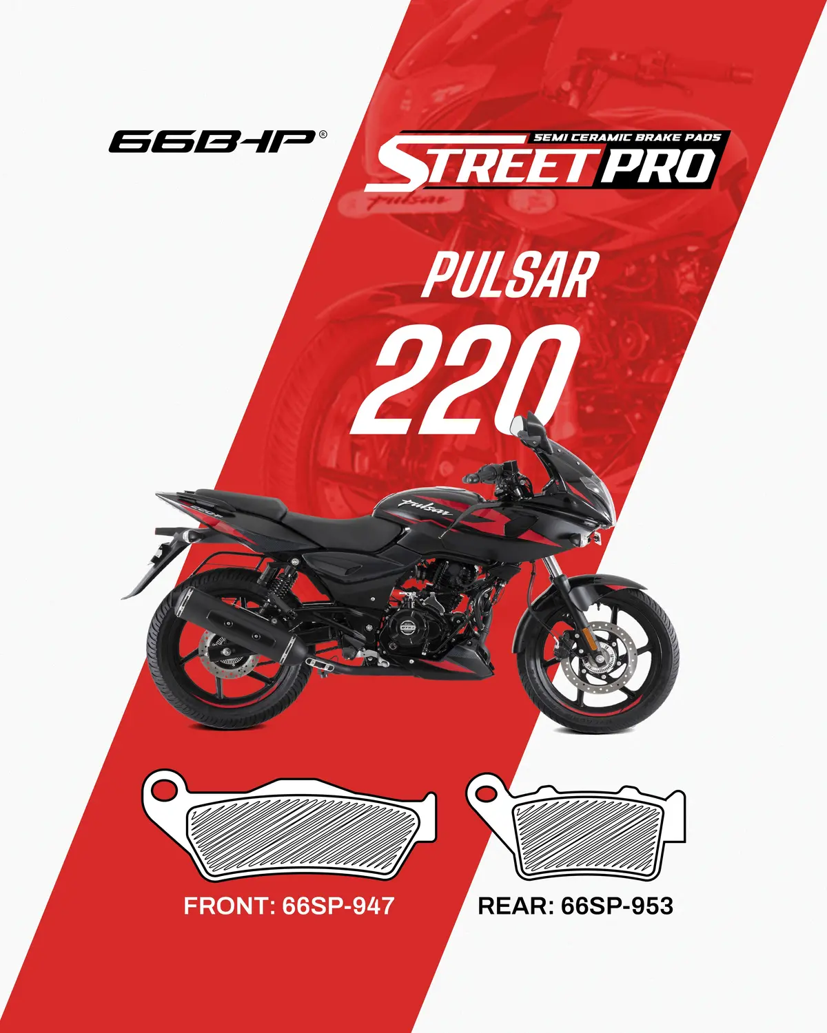Bajaj Pulsar 220 Street Pro Semi Ceramic Brake Pads 1