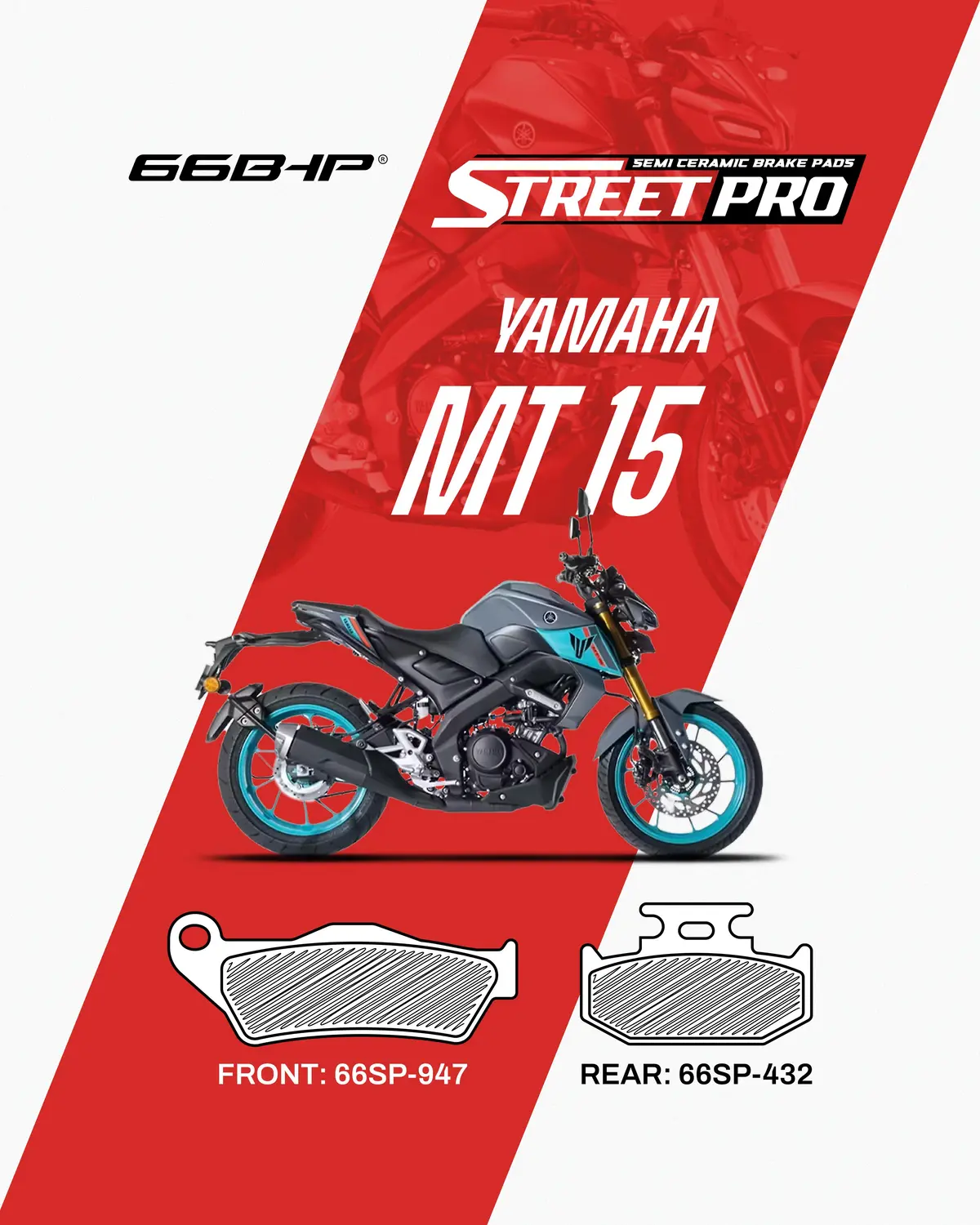 Yamaha Mt15 Street Pro Semi Ceramic Brake Pads 1