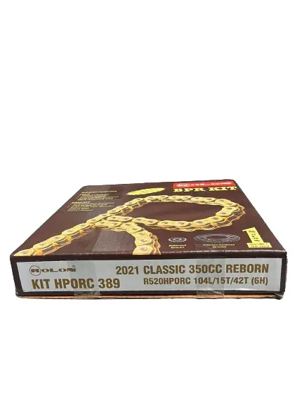 Royal Enfield Meteor 350 /New Classic 350/Hunter 350 Rolon Brass Chain & Sprocket (Kit Hporc 389) 1