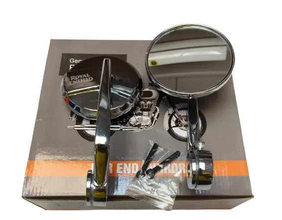 Bar End Mirrors – Chrome Set Of -2 (Royal Enfield) Compatible For Gt 650/Interceptor 650/Hunter 350/Super Meteor 650 1
