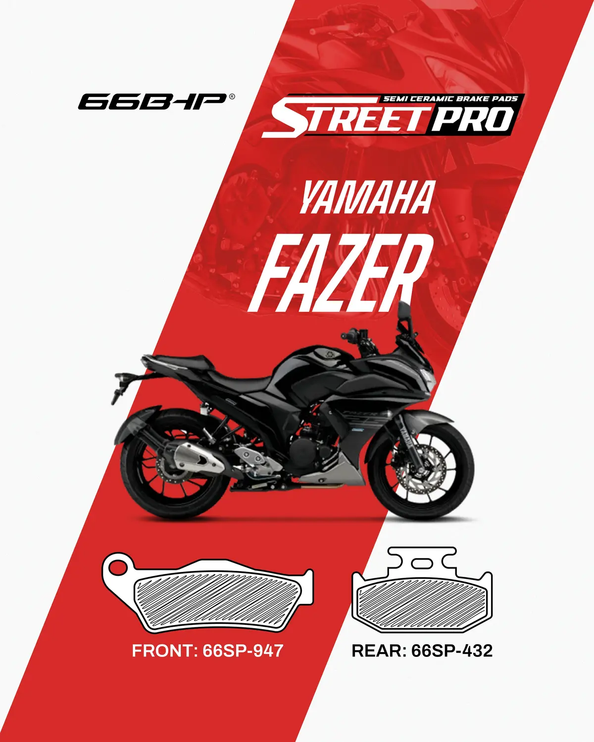 Yamaha Fazer Street Pro Semi Ceramic Brake Pads 1
