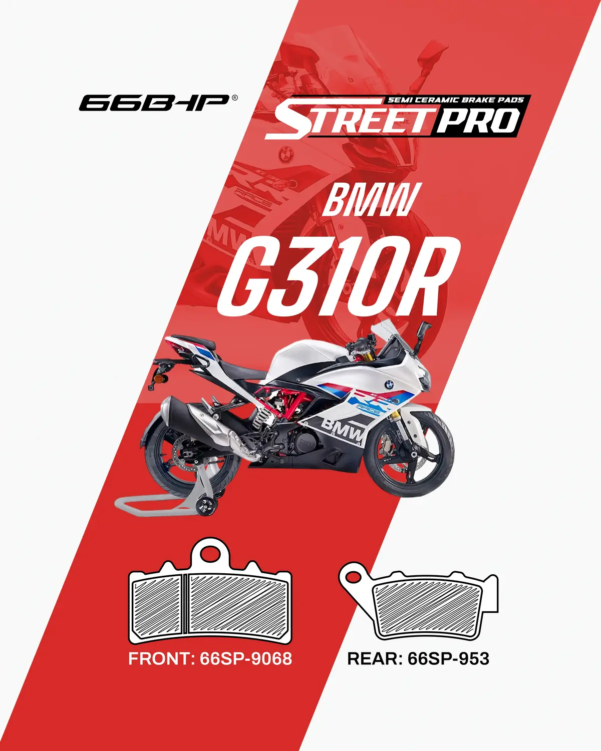 Bmw 310R Street Pro Semi Ceramic Brake Pads 1