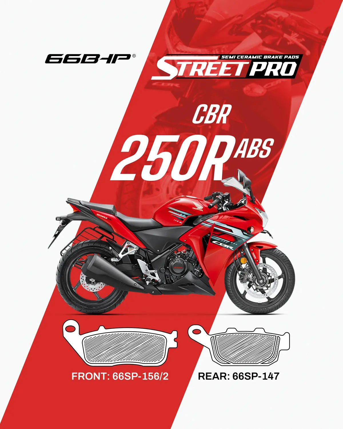 Honda Cbr 250R (Abs) Street Pro Semi Ceramic Brake Pads 1