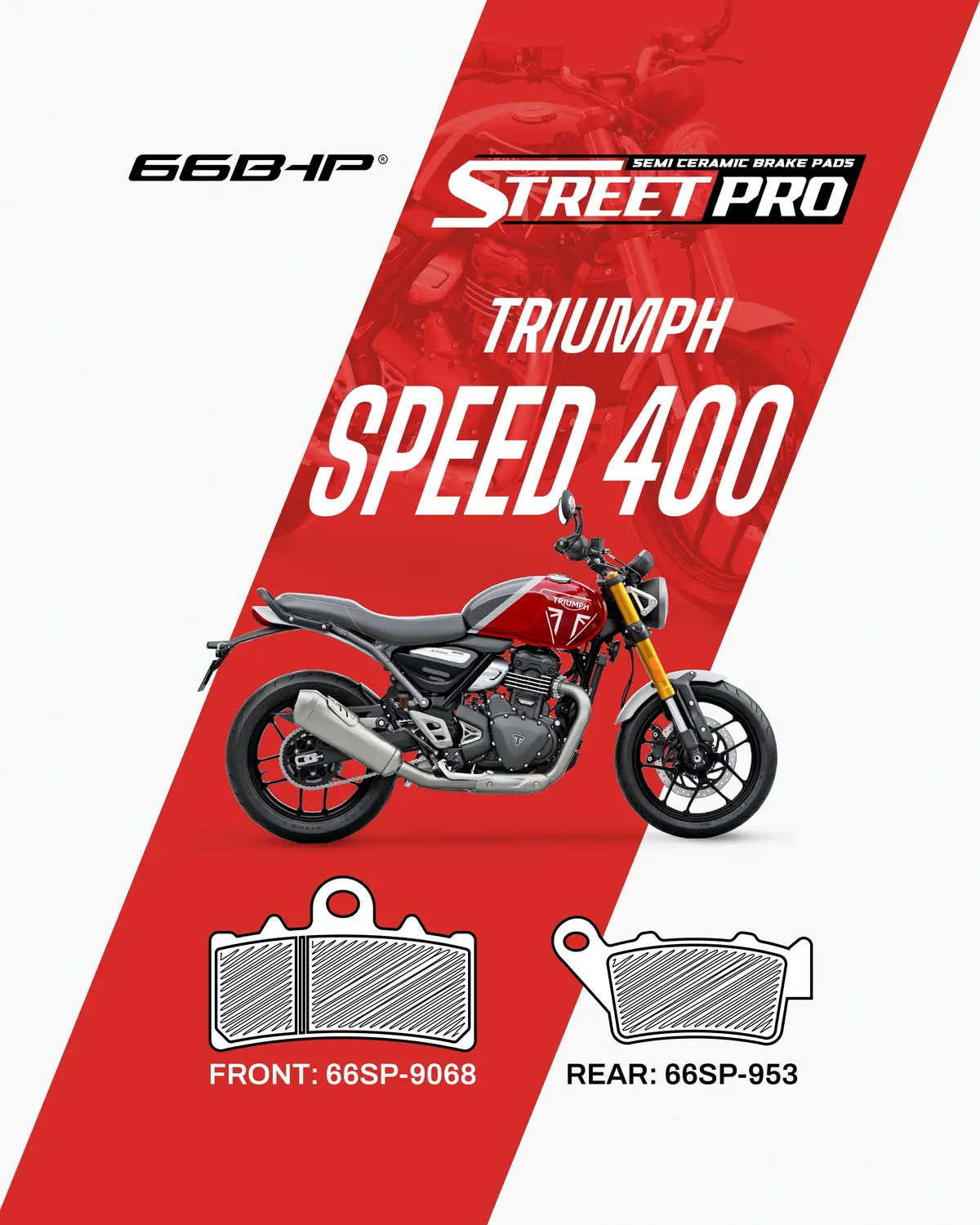 Triumph 400 Street Pro Semi Ceramic Brake Pads 1