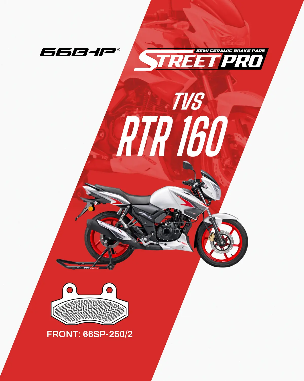 Tvs Rtr 160 Street Pro Semi Ceramic Brake Pads 1