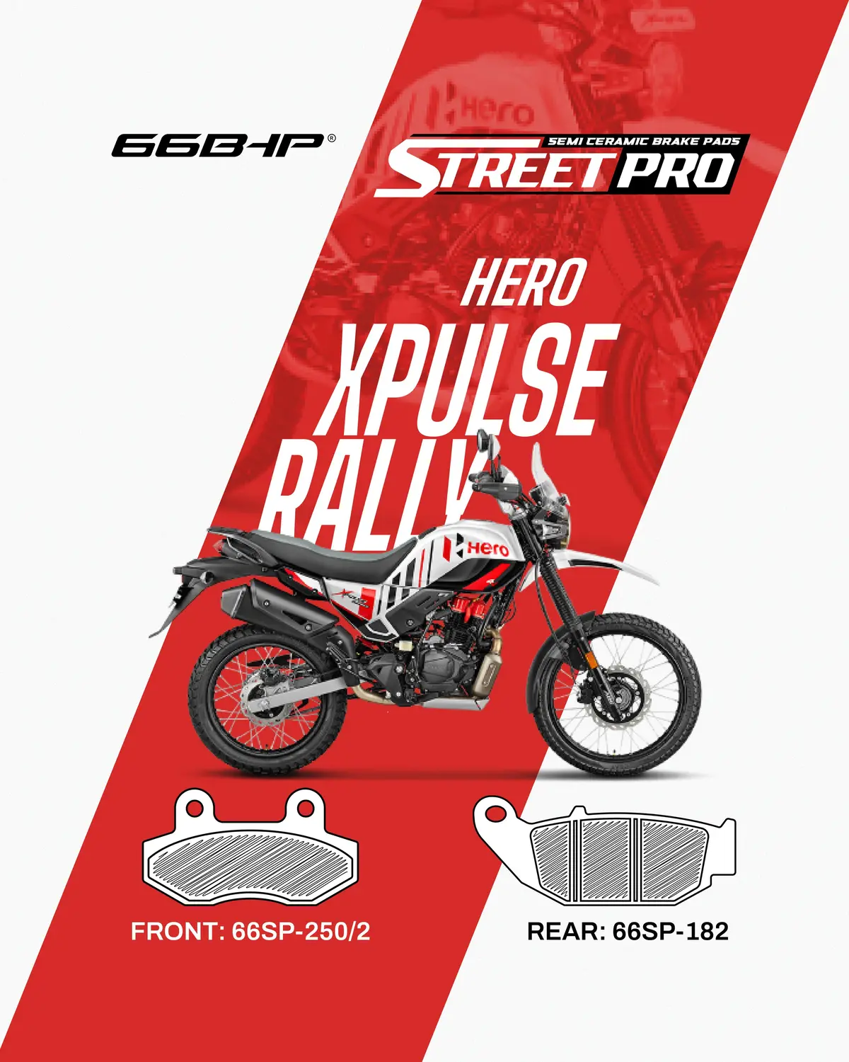 Hero Xpulse 200 Rally Street Pro Semi Ceramic Brake Pads 1
