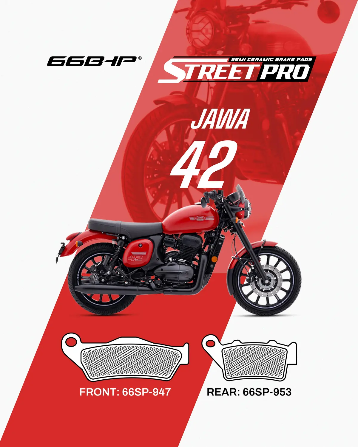 Jawa 42 Street Pro Semi Ceramic Brake Pads 1
