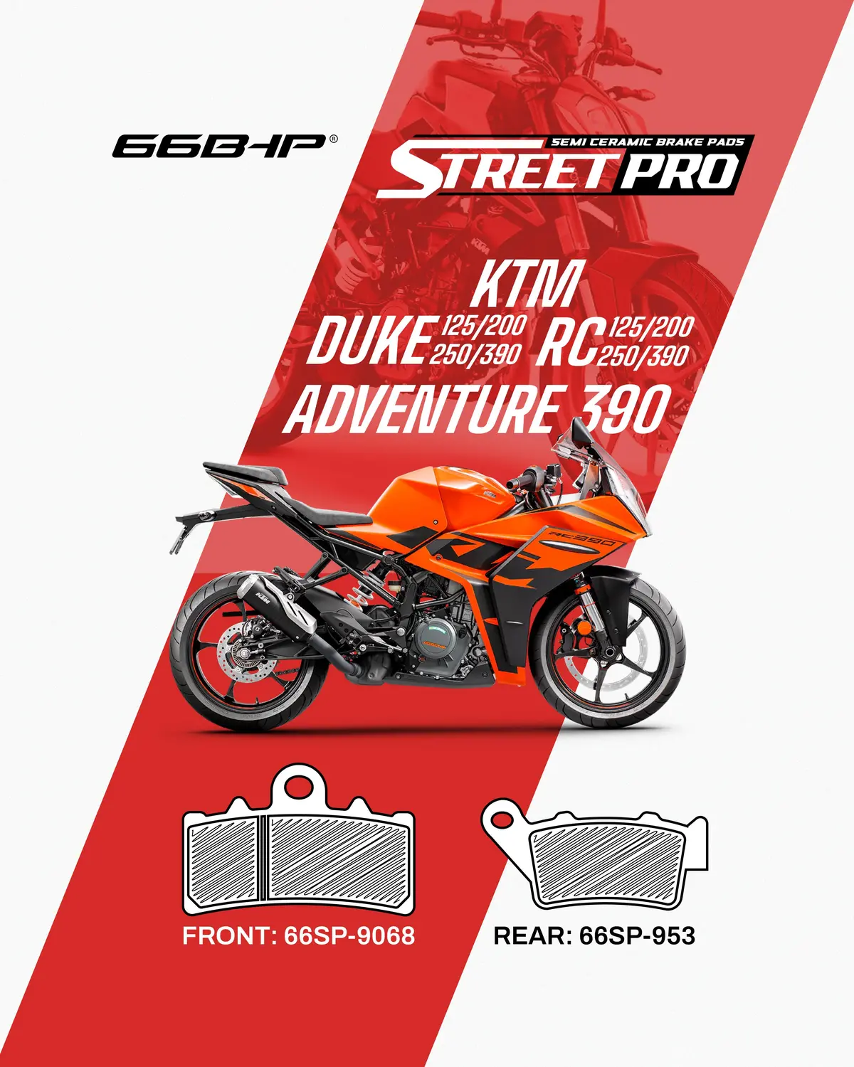 Ktm Duke / Rc 390 Street Pro Semi Ceramic Brake Pads 1