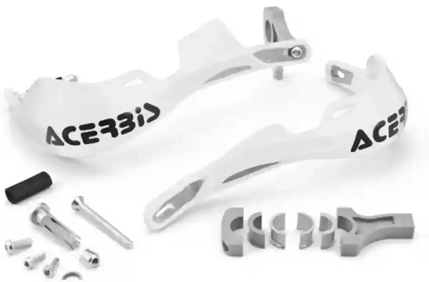 Acerbis Metal Handguard Small  With Aluminium Brace(White) - Hand Protector For Universal Motorycles 1