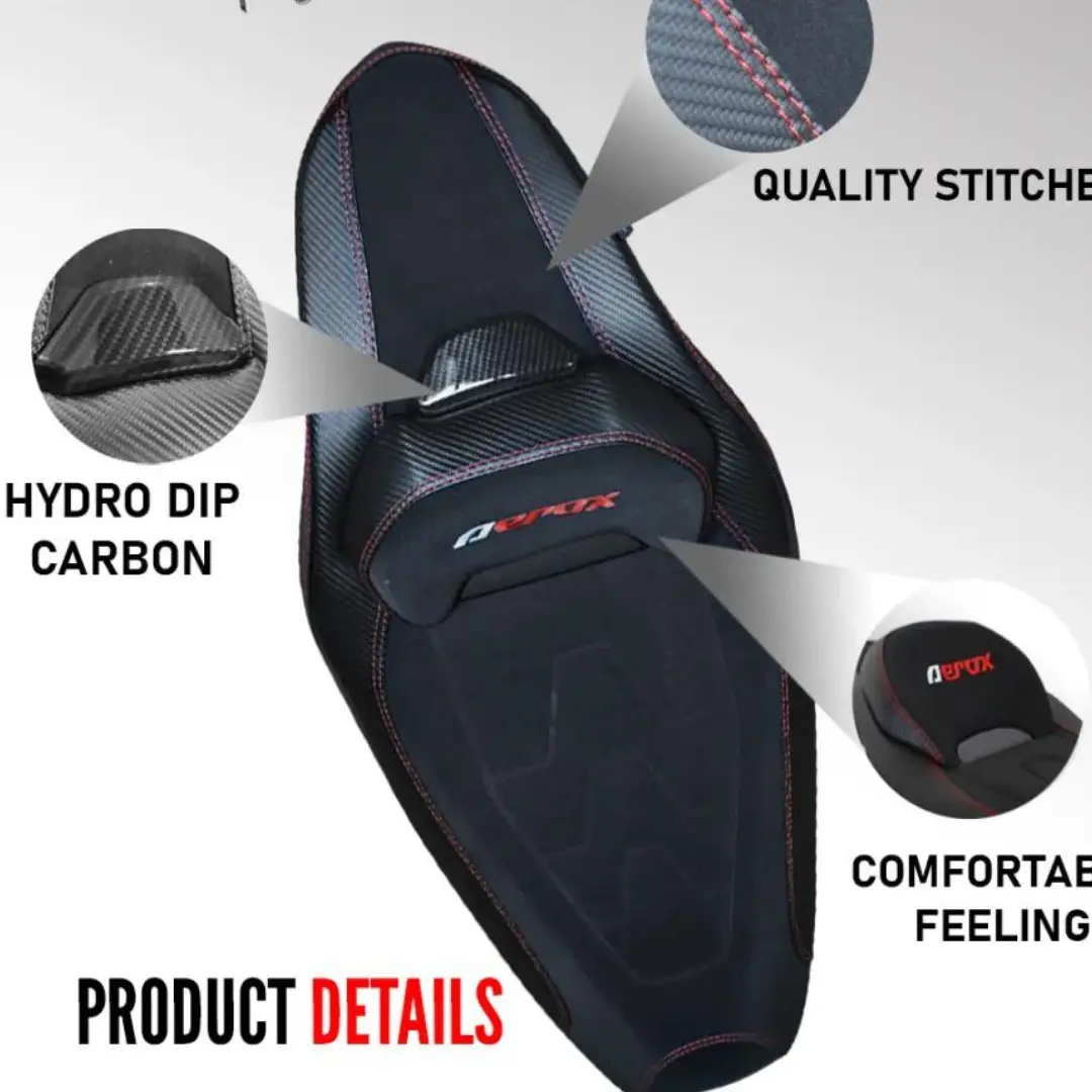 Aerox155 V2 Touring Seat ( Black With Red Logo) 1