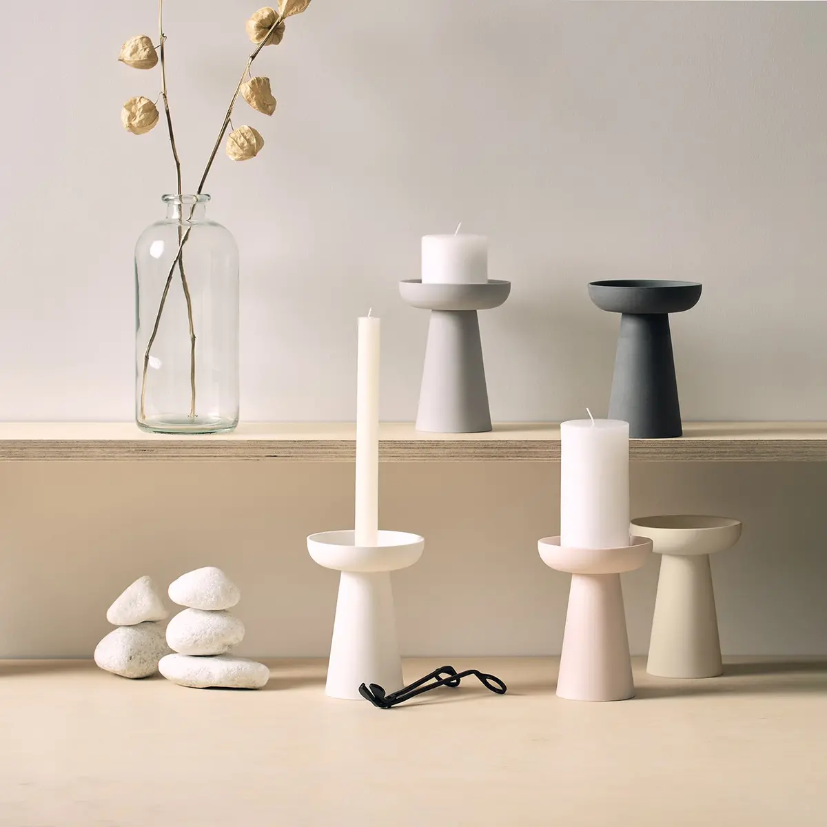 Aery Living | Porcini Candle Holder Large | Cream - Lc 2