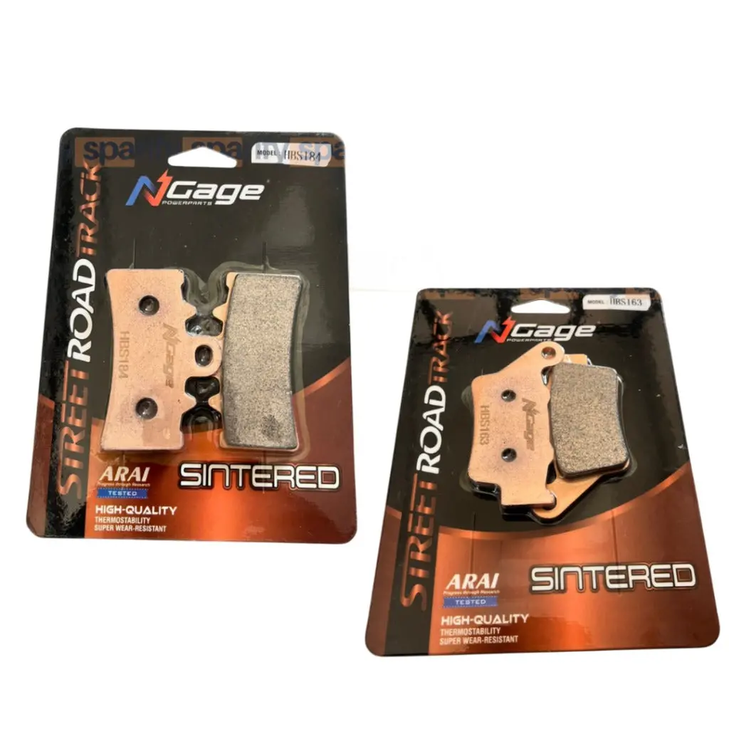 Combo -  Aprilia Rs 457  | Front And Rear Sintered Brake Pads | Ngage Powerparts - Arai Certified For Extreme Performance 1