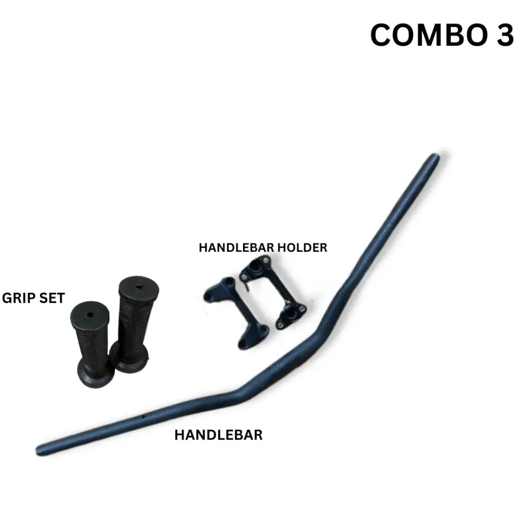 Ktm Duke Handlebar With Handlebar Holder And Grip Set For Bs4 Models Complete ( Black) - Combo 3 Compatible For Duke 125/200/250/390 1