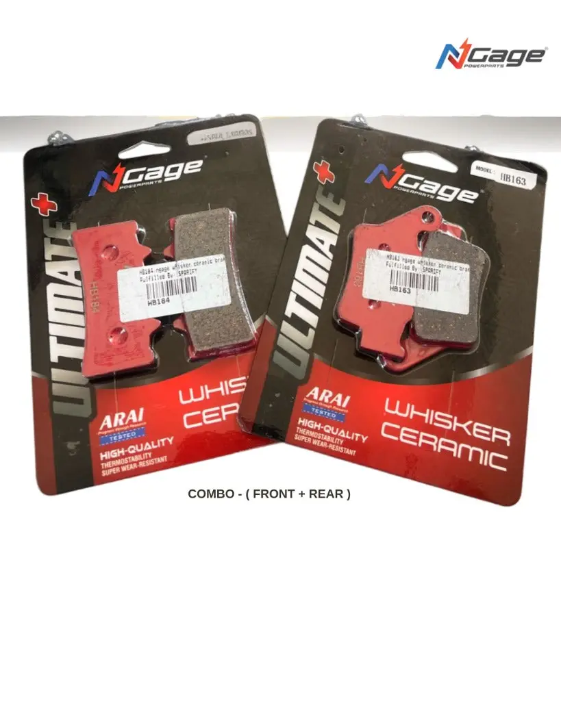 Triumph Speed 400 - Scrambler 400 X |Front And Rear Whisker Ceramic Ultimate + Brake Pads | Ngage Powerparts - Combo. F-Hb184 R-Hb163 1