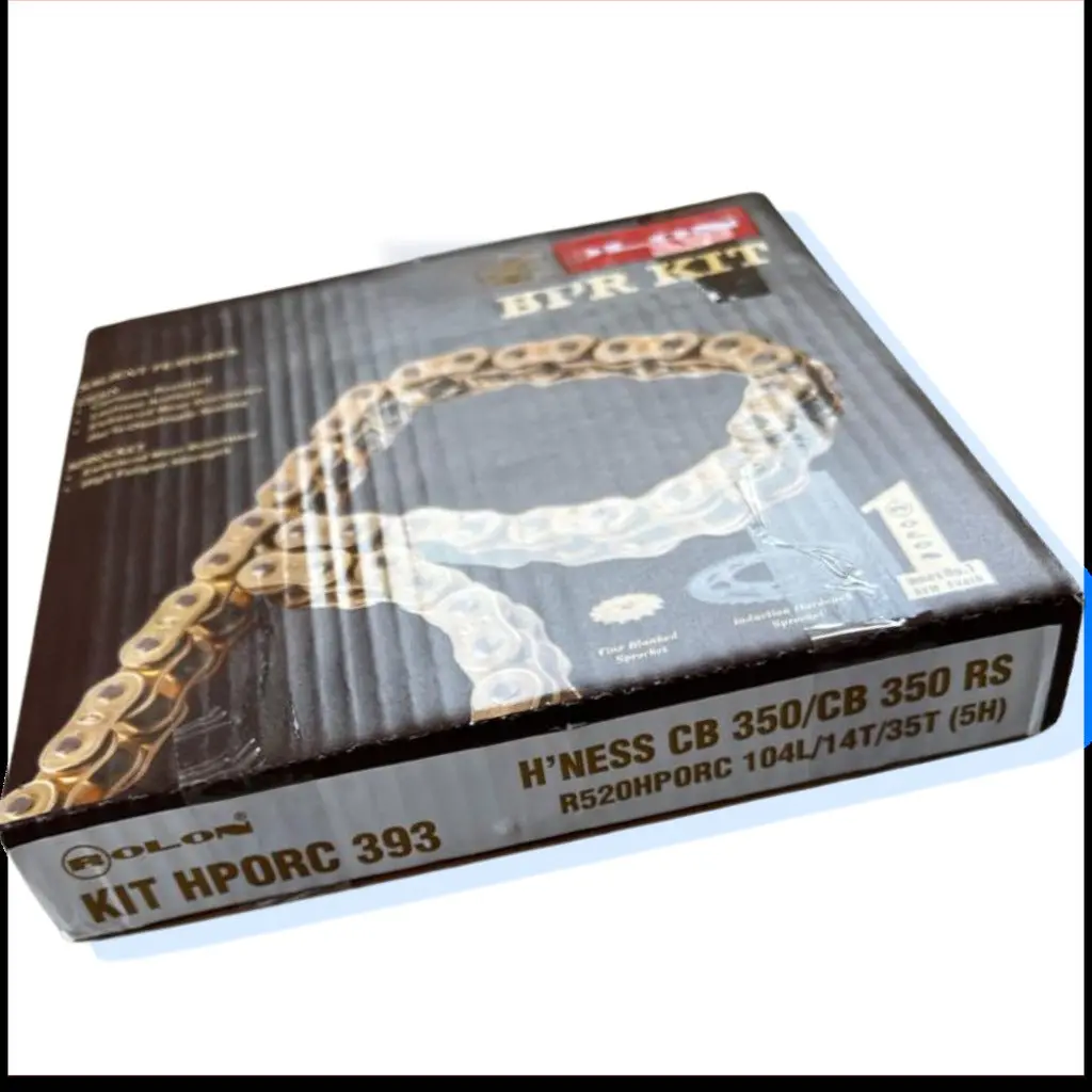Honda Highness Cb350 / Rs 350 Brass Chain Sprocket Kit Rolon - Kit Hporc 393 1
