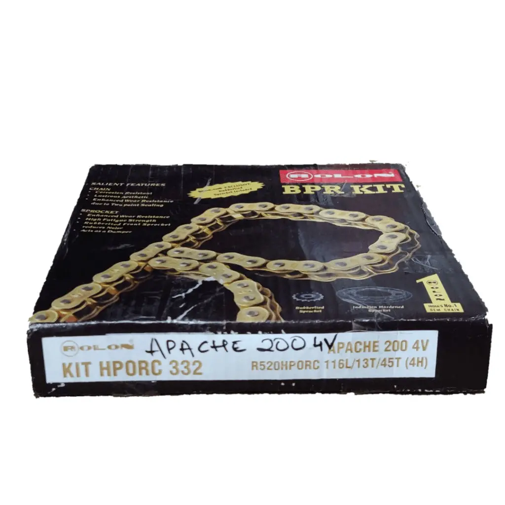Apache Rtr 200 4V Rolon Brass Chain Sprocket Kit 1