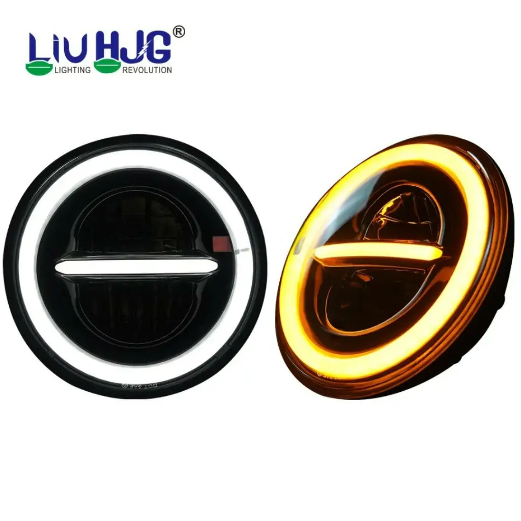 Liu Hjg Minus Headlight Led 7Inch 12V-80V, 110W Original Hjg( With Ring ) For Royal Enfield , Mahindra Thar , Gypsy , Harley Davidson Models ( 1 Unit) 1