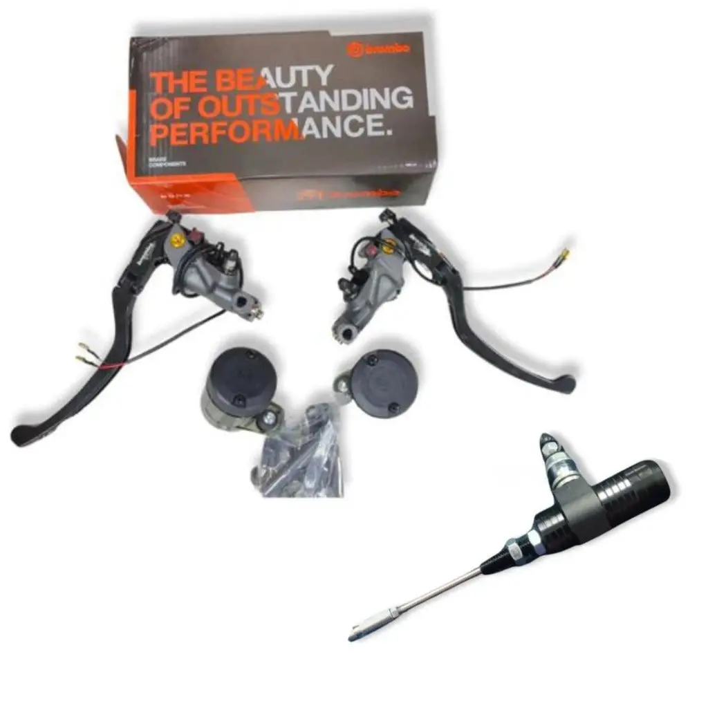 Combo -Brembo Radial Dual Hydraulic Clutch & Brake Lever Set–( Set Of 2 Pieces ) With Big Fuel Tank ( Replica) & Hydraulic Clutch Master Cylinder Brake Pump 1