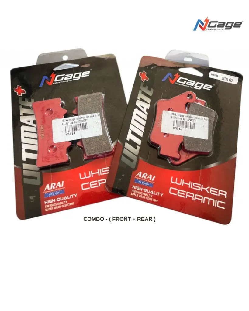 Dominar 250/400 (Ug19 Onwards ) |Front And Rear Whisker Ceramic Ultimate + Brake Pads | Ngage Powerparts - Combo Hb184 Hb163 1