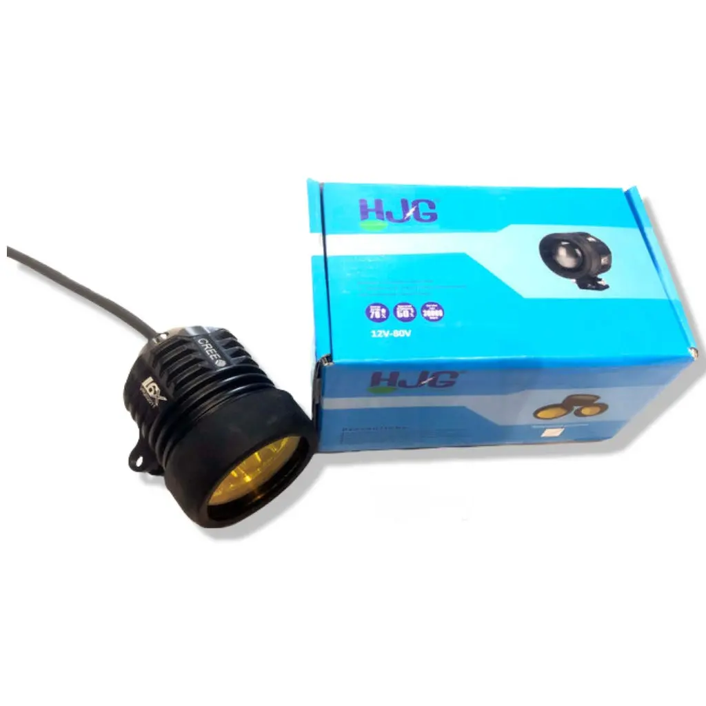 Hjg L6x 60W Cree 6 Led Fog Light Auxiliary For Motorcycles With Yellow Filter (Set Of 2) 1