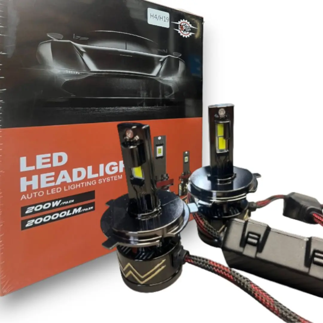 Lgp H4 / H19 Led Headlight 200W Conversion Kit 22000Lm Car Driving Headlamp Bulb 6000K Super Bright Beam Fog Light For All Cars - 1 Year Warranty 1