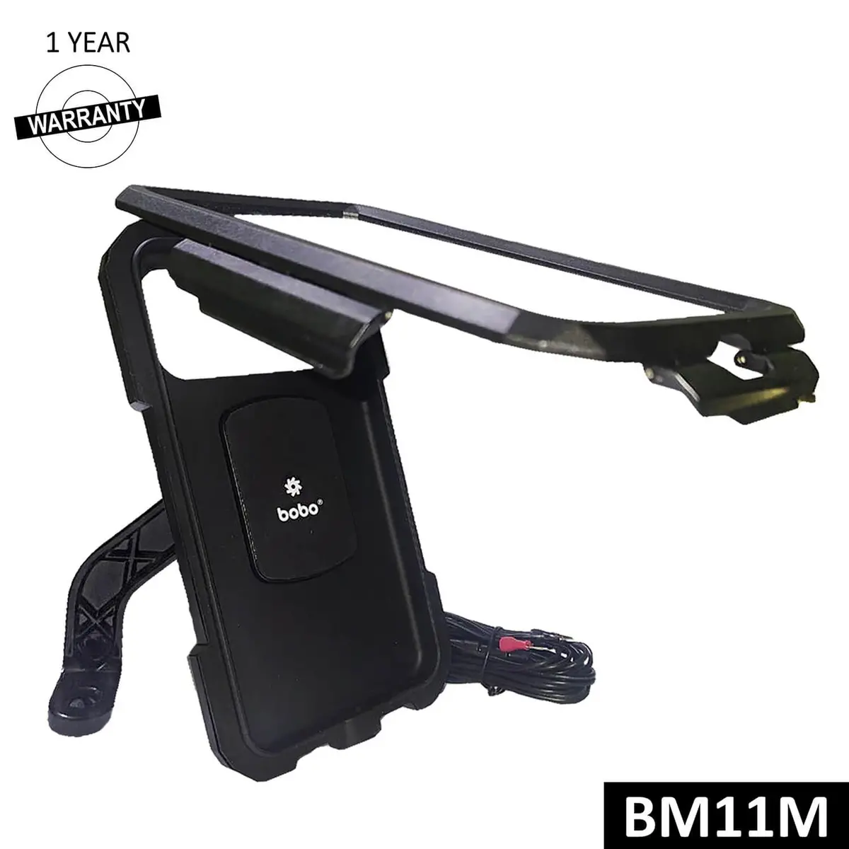 Bobo Bm11 Fully Waterproof Motorcycle Phone Holder (With Fast 15W Wireless Charger & Usb-C Input/Output Port) Motorcycle Mobile Mount 1