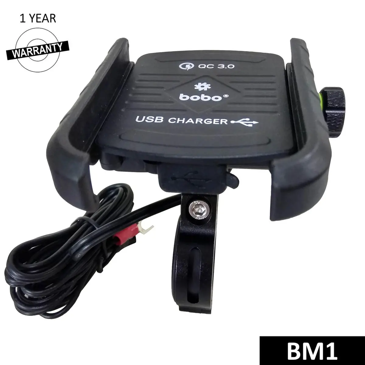 Bobo Jaw Grip Bike Phone Holder (With Fast Usb 3.0 Charger) Motorcycle Mobile Mount 1