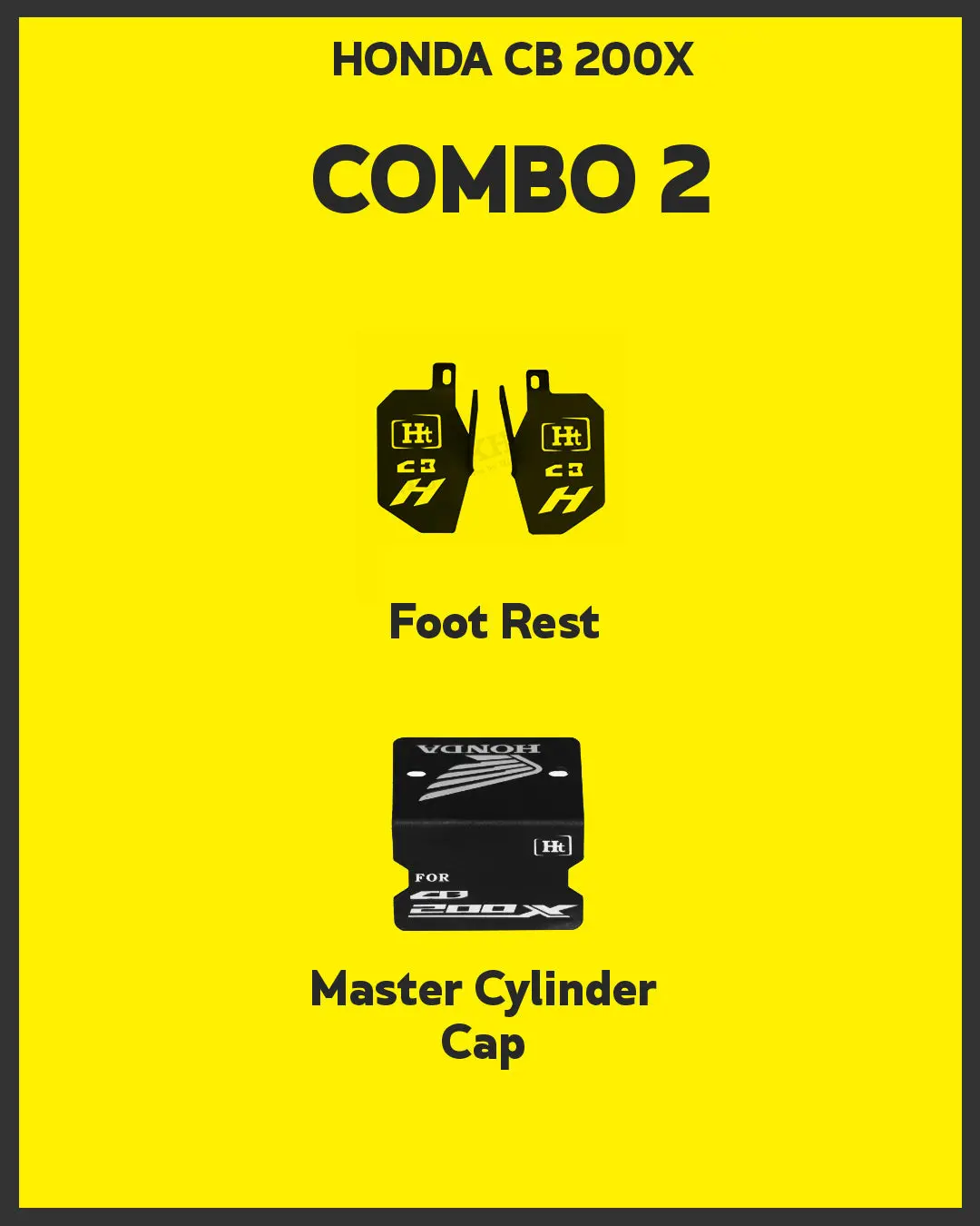 Combo 2 Honda Cb 200 X Foot Rest + Master Cylinder Cap – Ht Exhaust 1