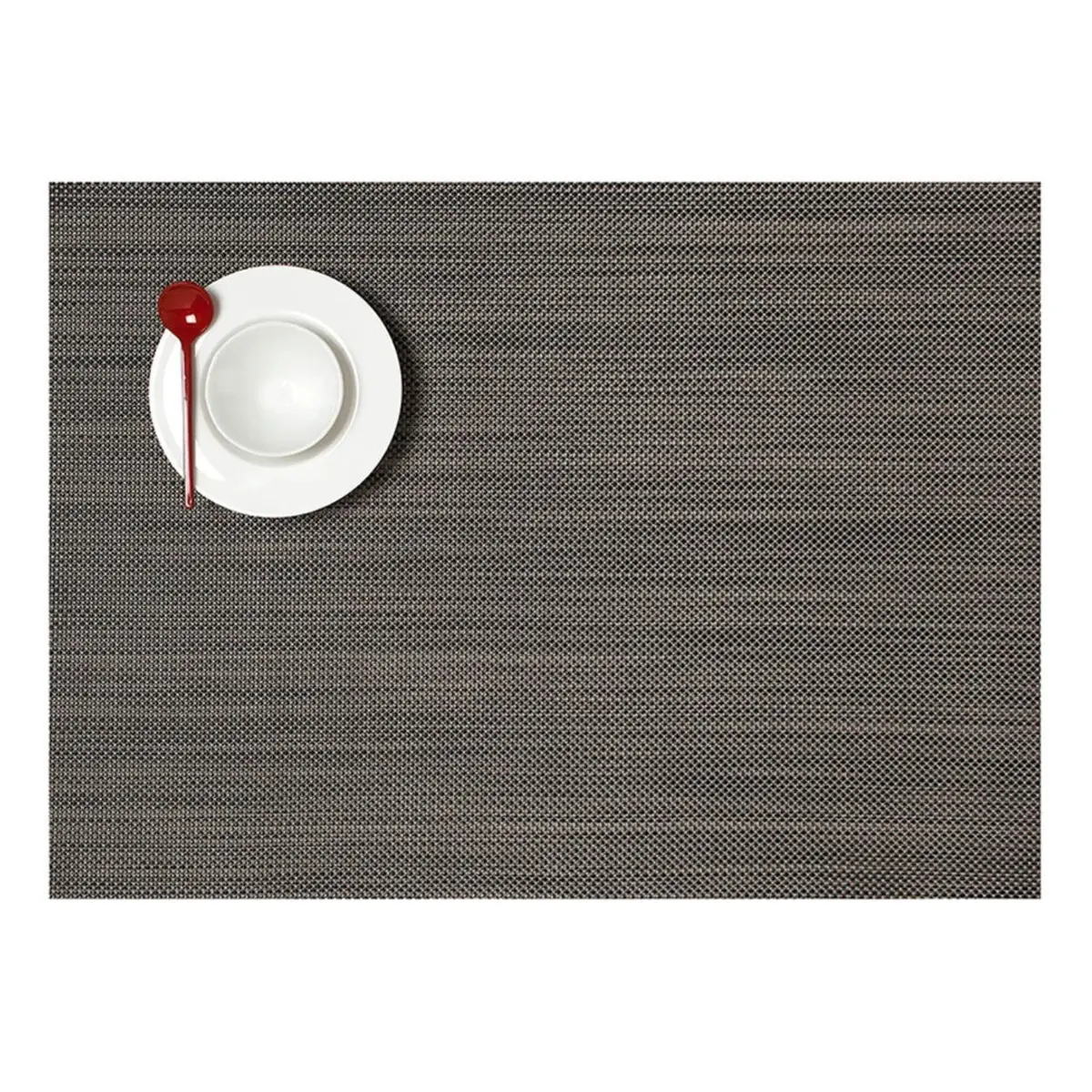 Chilewich | Placemat Rectangle | Mini Basketweave Light Grey 1