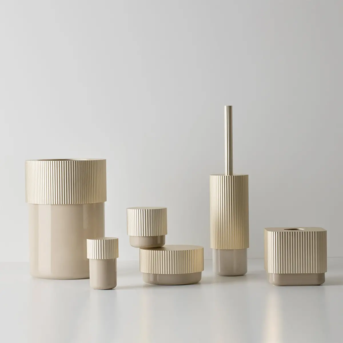 Decor Walther | Of.Line Series | Toilet Brush Set | Champagne + Shell 2
