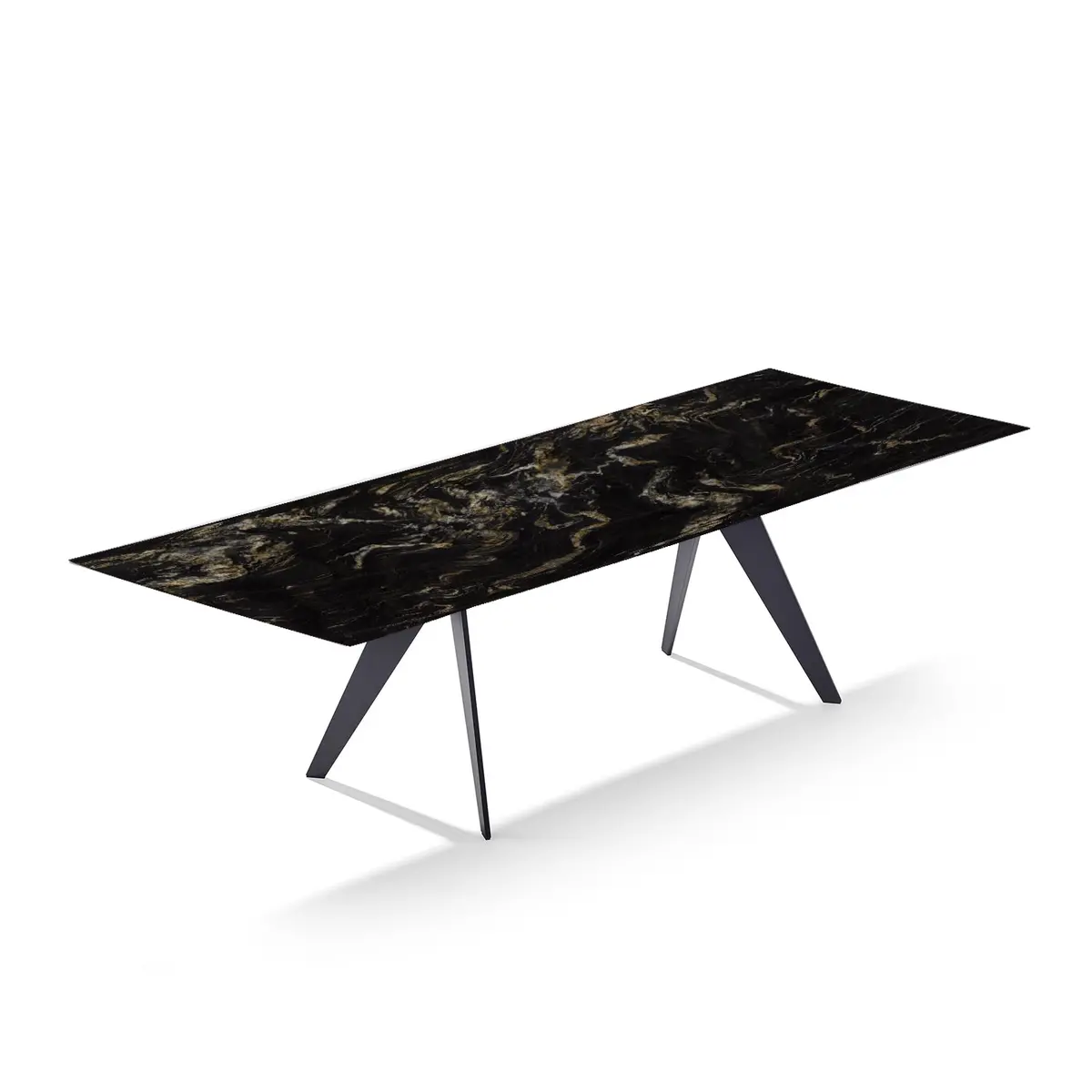 Draenert | Atlas Table | Swivel Extension | Belvedere Stone + Black Base 200/280X105cm 1