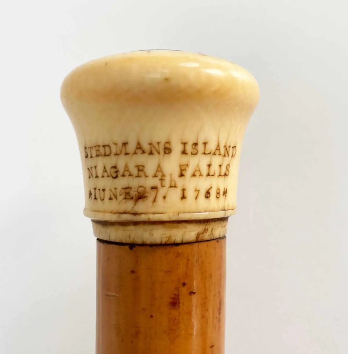 Eighteenth Century Walking Cane Engraved To Stedmans Island Niagara Falls 1768 1