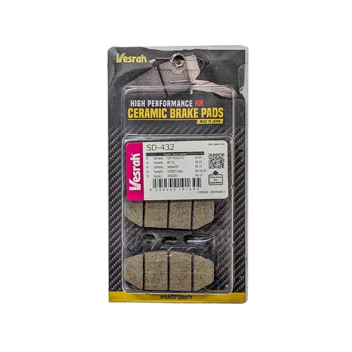 Rear Brake Pad By Vesrah ( Ceramic) Sd-432 Compatible For R15v3/R15 V4/Fz 25/Fz 16/ Fazer 25 /Mt-15 1