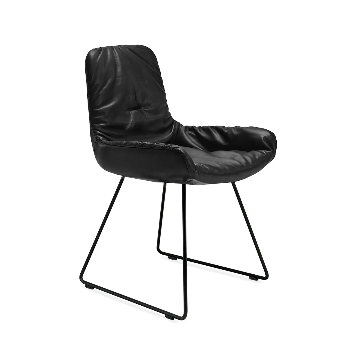 Freifrau | Leya Armchair Low | Wire Frame | Sahara Ebony (Black) Leather 1