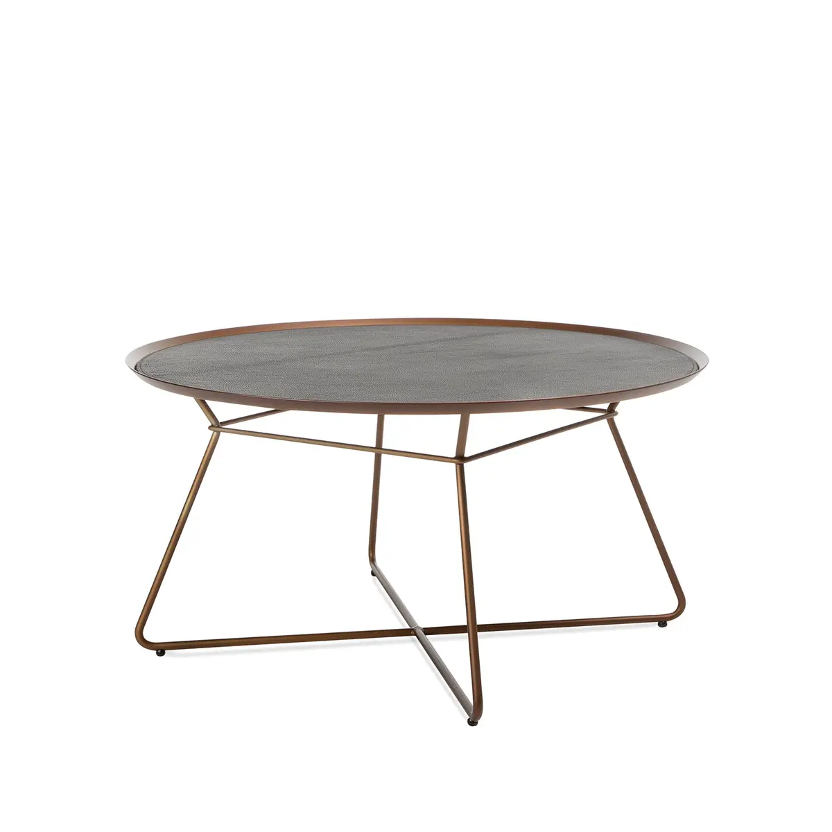 Freifrau | Leya Coffee Table With Leather Inlay | Extra Large | Steel Bronze Glaze 1