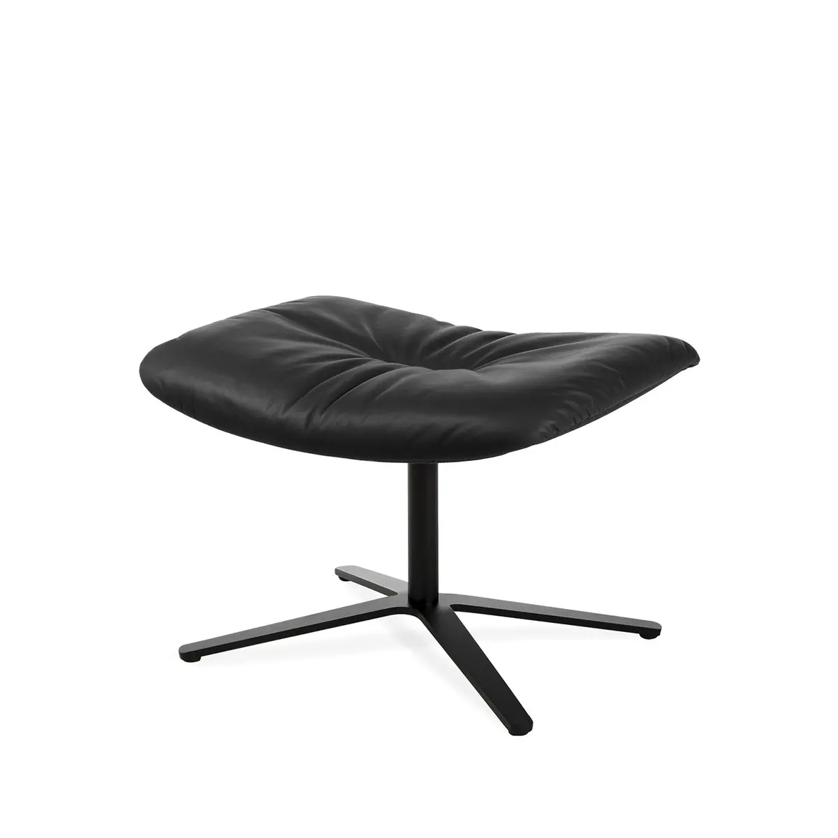 Freifrau | Leya Ottoman | X-Base Frame | Orient Ebony (Black) Leather 1