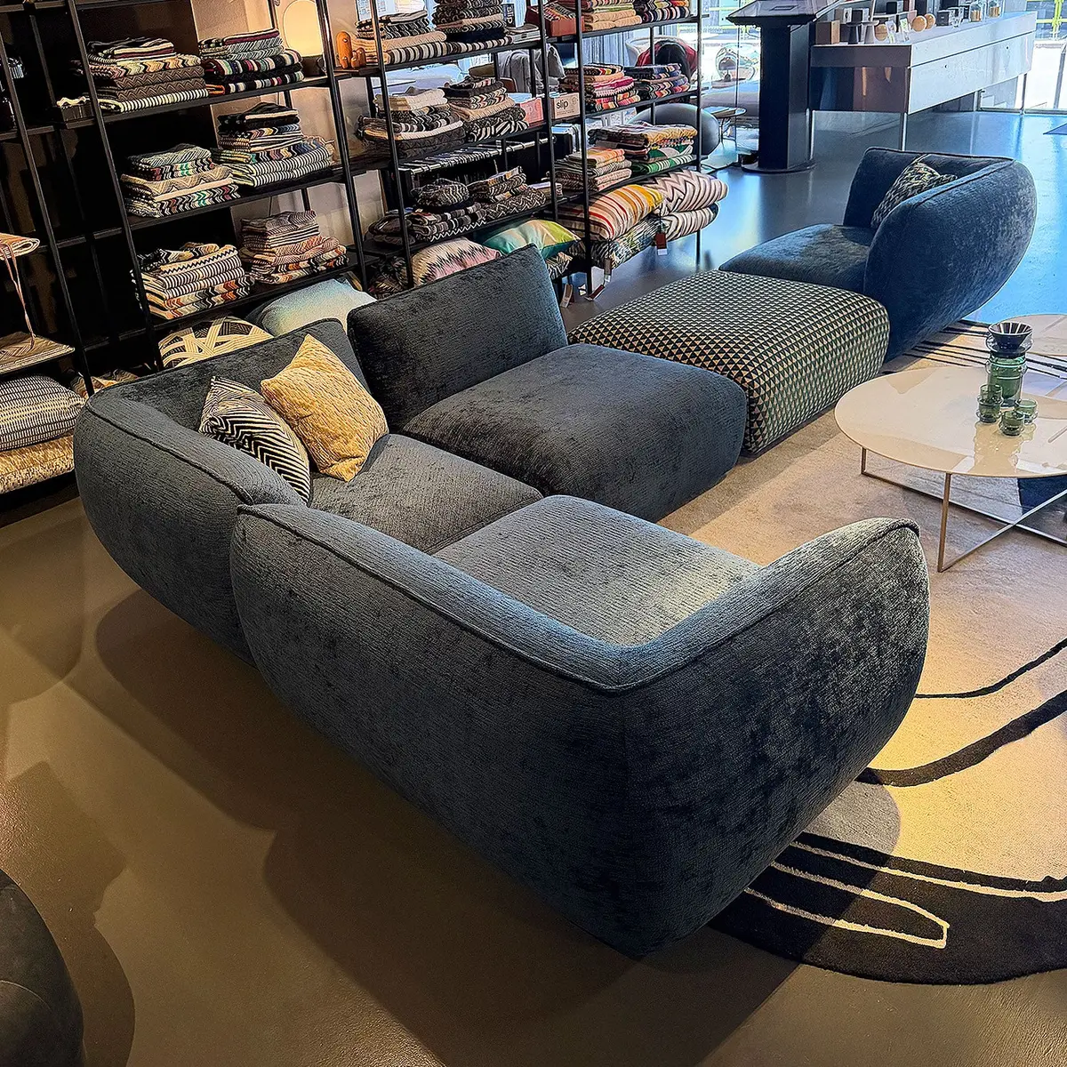 Freifrau | Mia Sofa 5 Piece Set | Chouchou Col 113 42 With Dedar Pouf 1