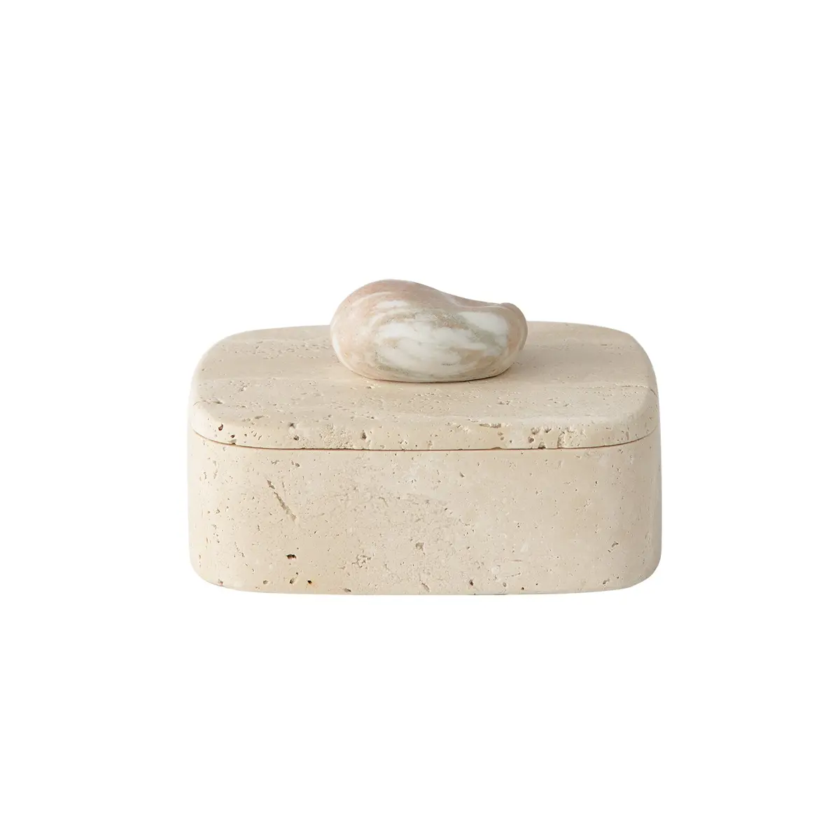 Greg Natale | Pietra Box | Travertine + Rose Marble 1