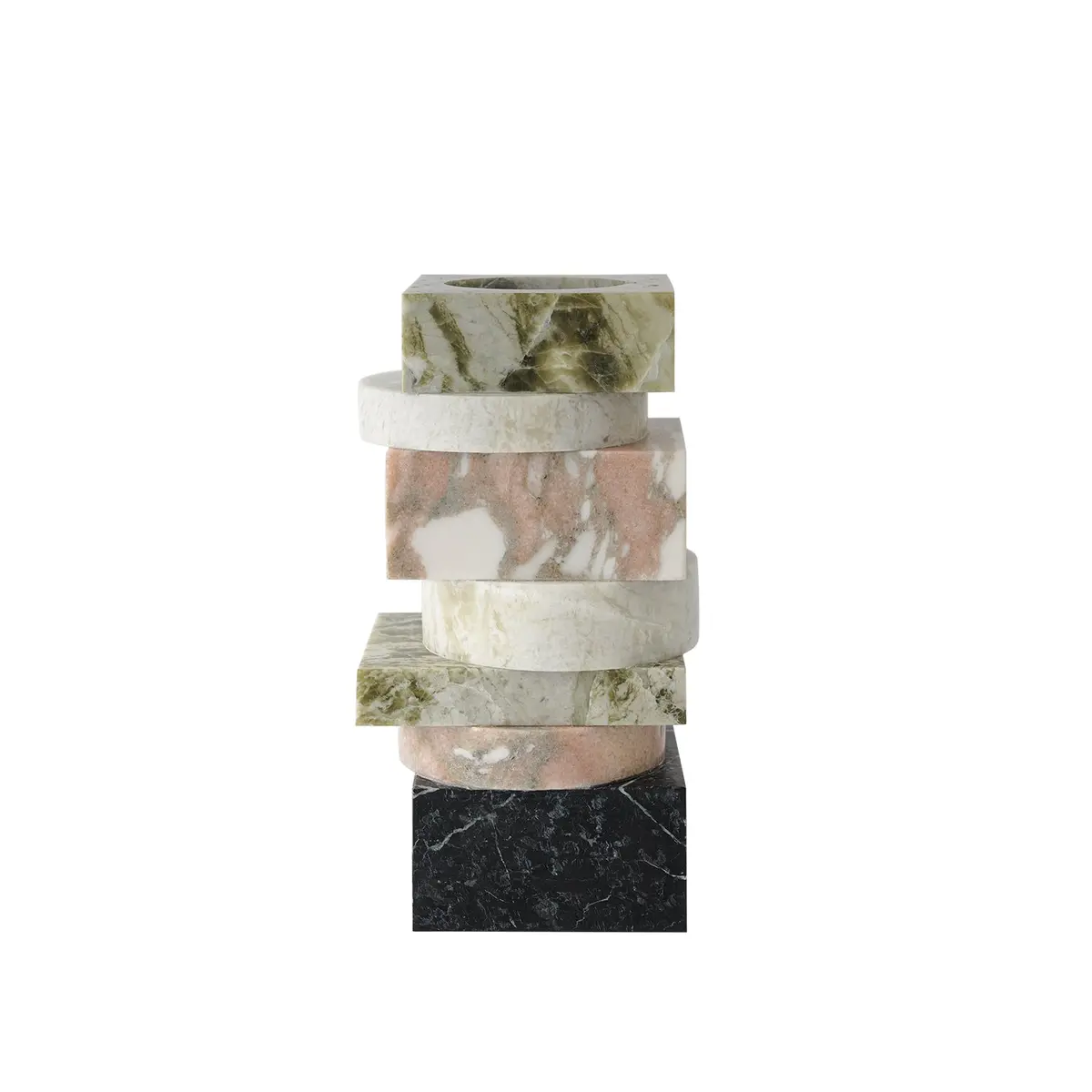 Greg Natale | Pila Vase | Irish Green + Blue Onyx + Rose+ Verde Marble 1