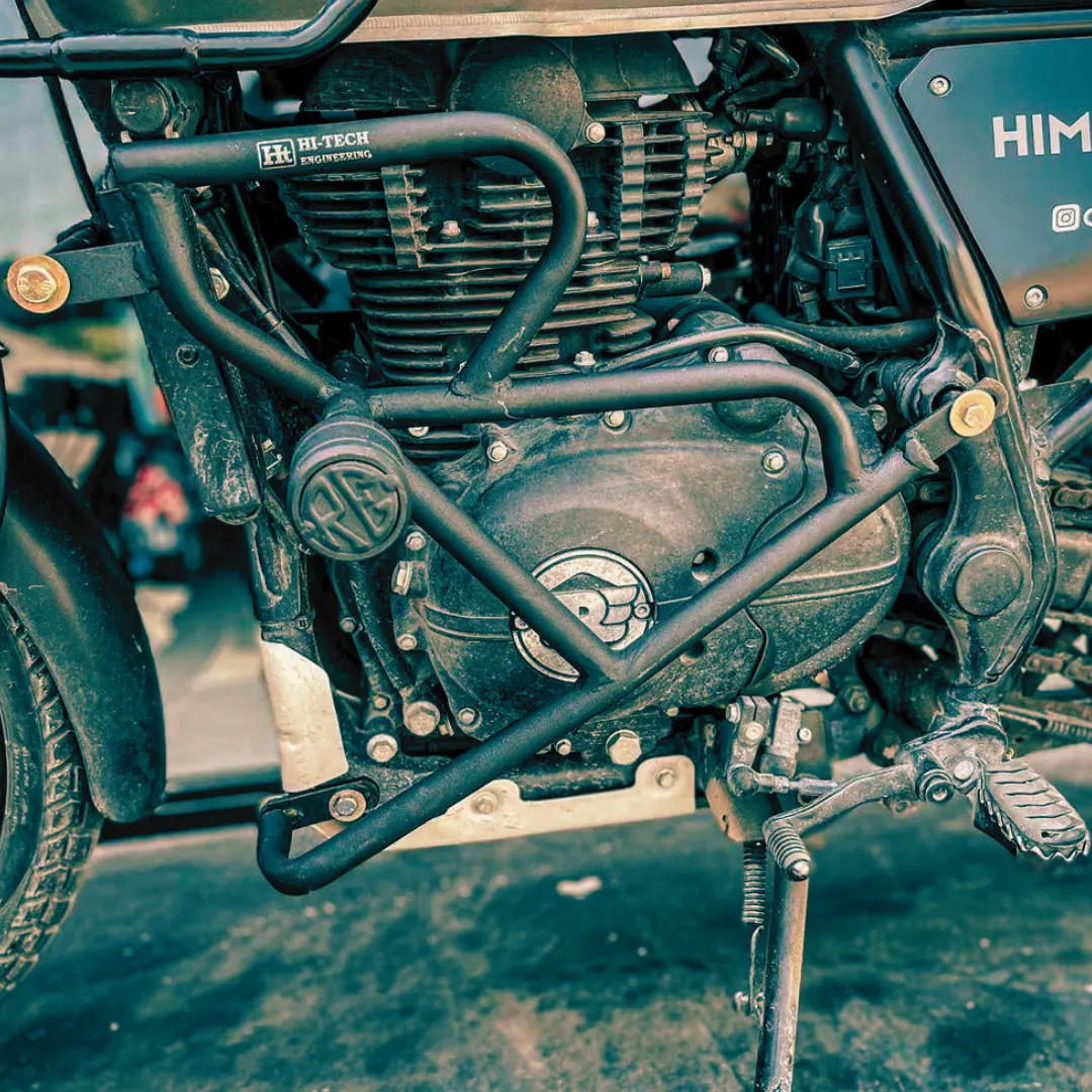 Himalayan Crash Guard With Re Metal Slider With –  Black Hm 210 – Ht Exhaust 1