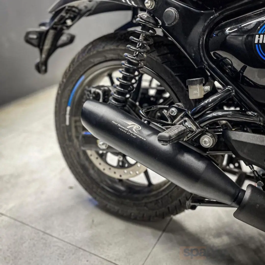 Royal Enfield Hunter 350/Classic Reborn 350 Red Rooster Performance Rumbler Max Exhaust - Matte Black 1
