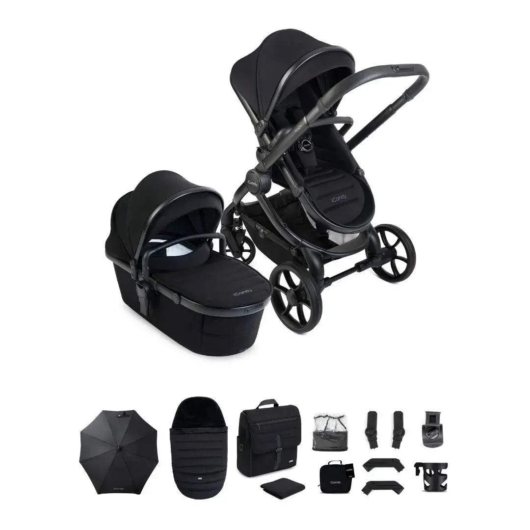 Icandy Peach 8 Pushchair And Carrycot Bundle - Black 1