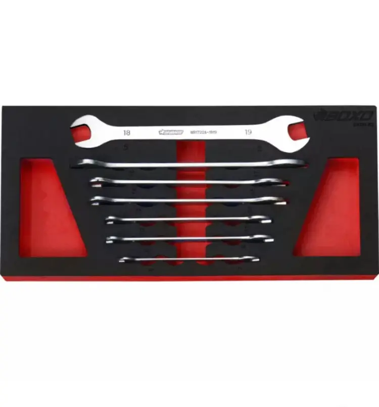 Double Open-Ended Ultra Thin Spanner Set 7 Pieces. In Eva Foam 1