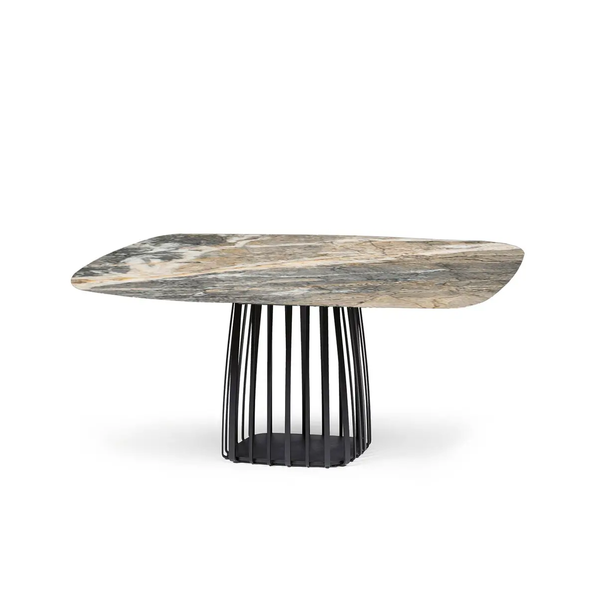 Janua | Low Dining | Bc 07 Basket Table | Earth Blue Stone + Black Base 145X110cm 1