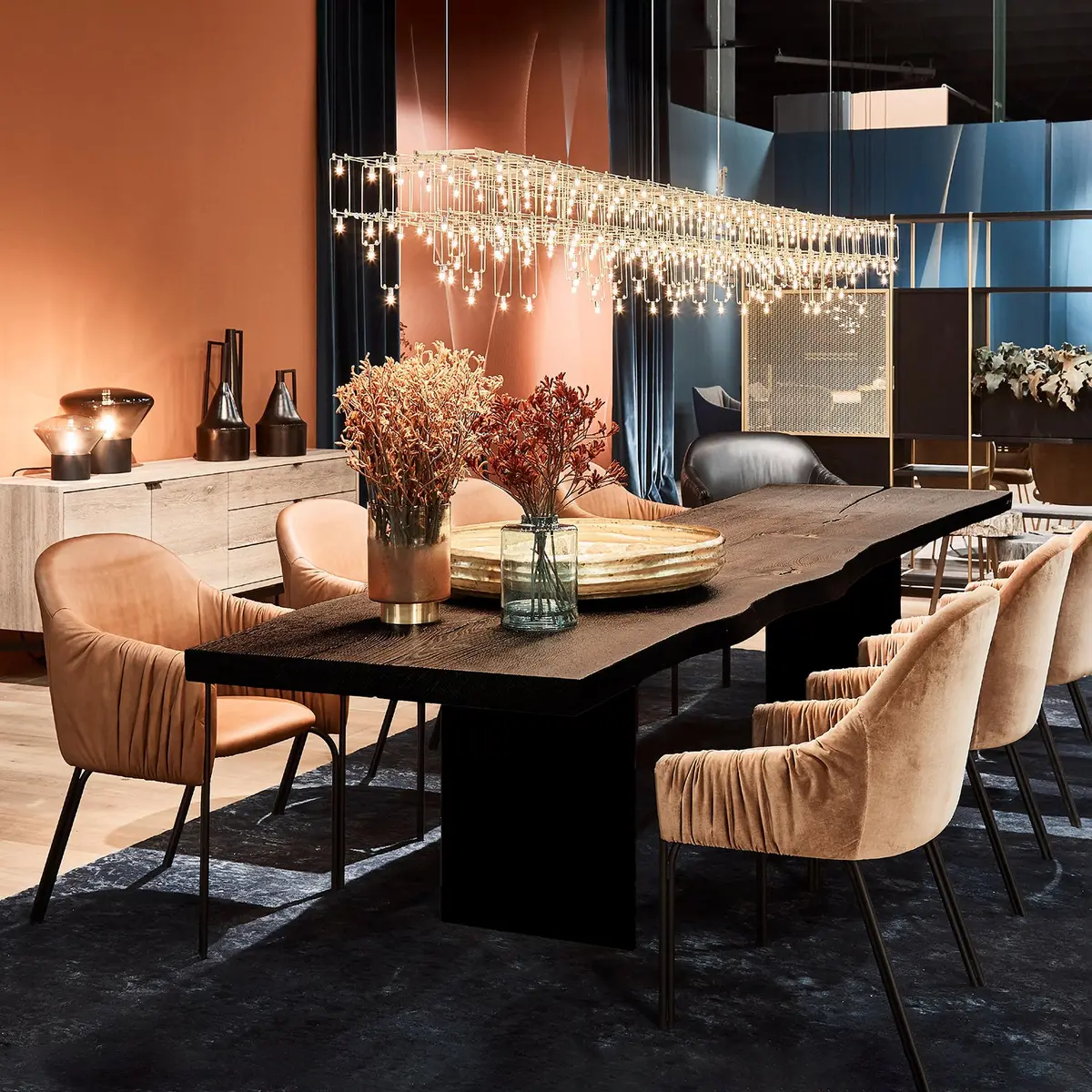 Janua | Sk 08 Butterfly Table | Charburned Washed Oak Shade Bronze + Steel Glaze Bronze Base 260X110cm 2