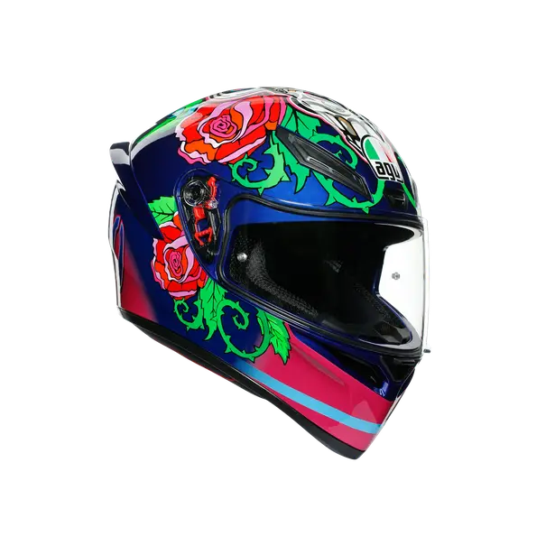 Agv K-1 Full-Face Motorcycle Helmet - Salom Red/Green/Blue 1