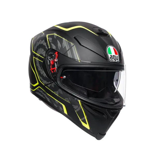 Agv K-5 S Full-Face Motorcycle Helmet - Tornado Black/Yellow Fluo 1