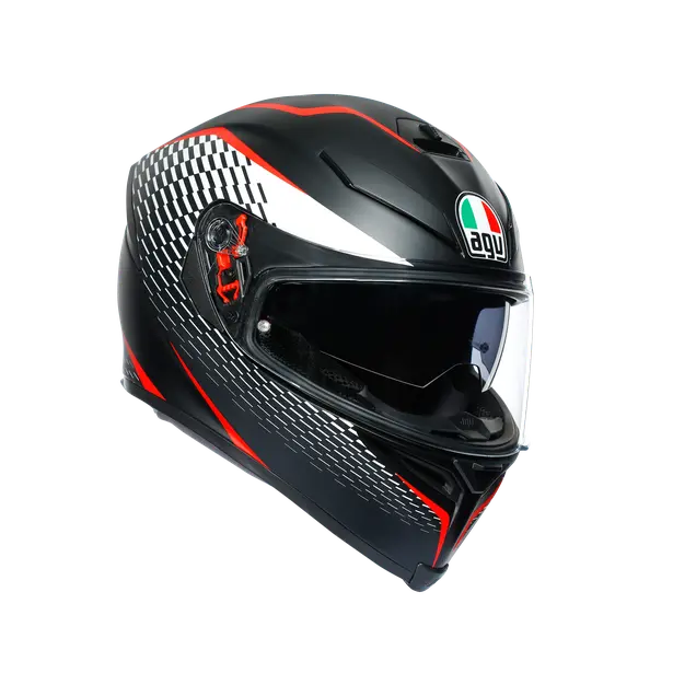 Agv K-5 S Full-Face Motorcycle Helmet - Thunder Matte Black/White/Red 1