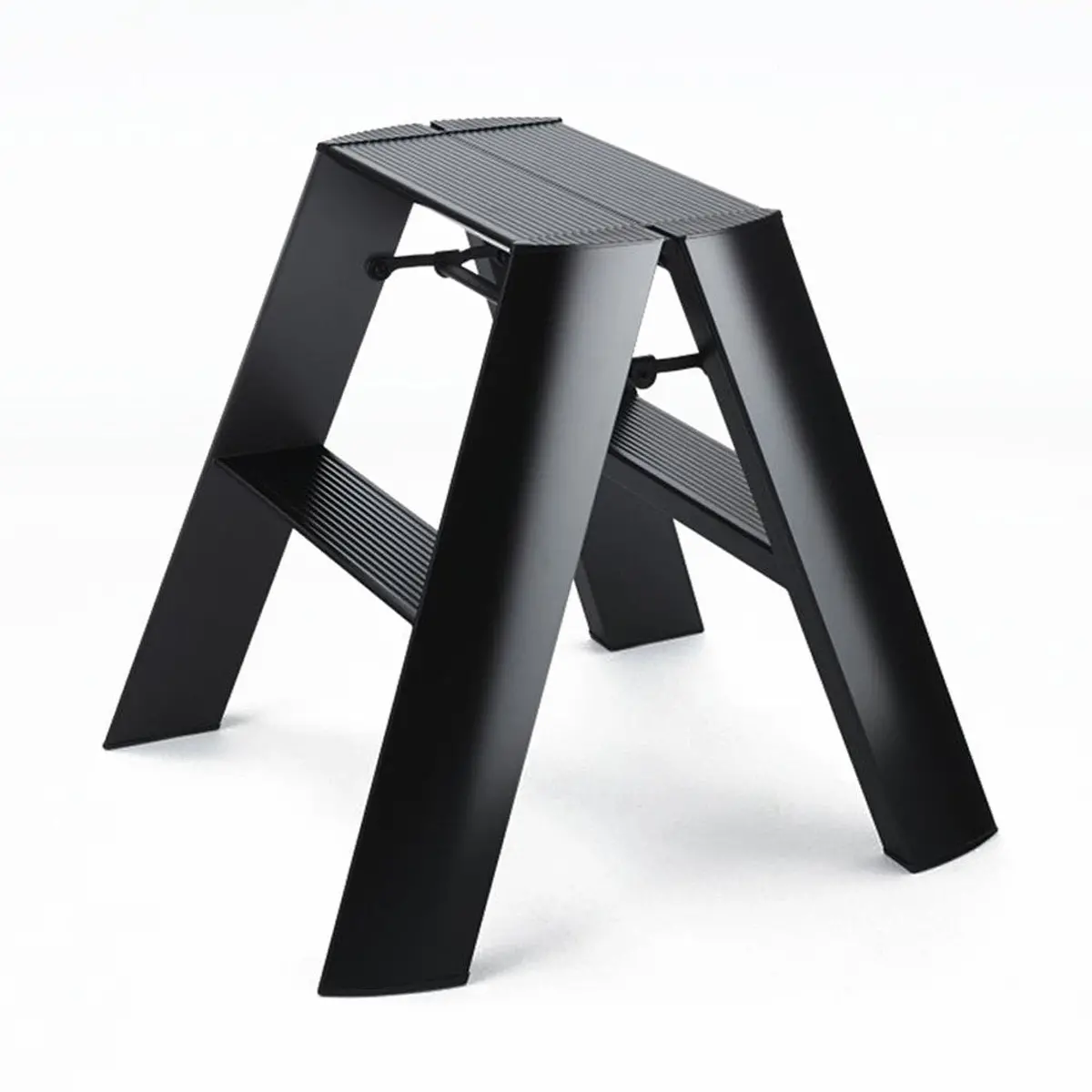 Hasegawa | Lucano 2 Step Ladder | Black Wide 1
