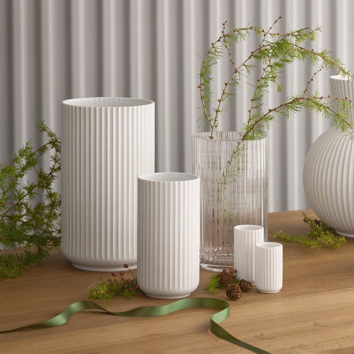 Lyngby | Porcelain Vase 31Cm | White - Lc 2